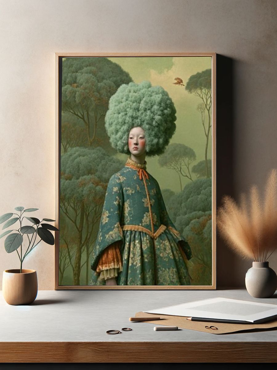 Surreal Forest Portrait Print. — room view 2