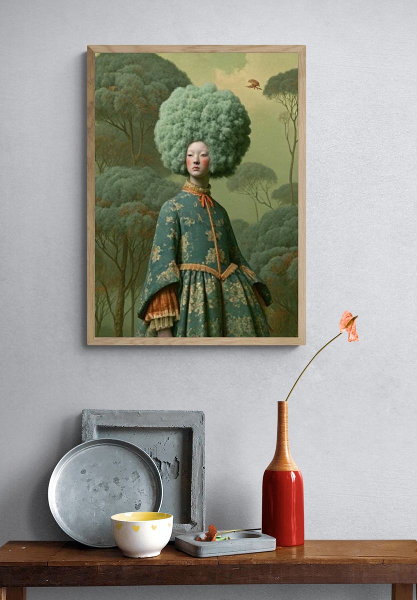 Surreal Forest Portrait Print. — room view 3