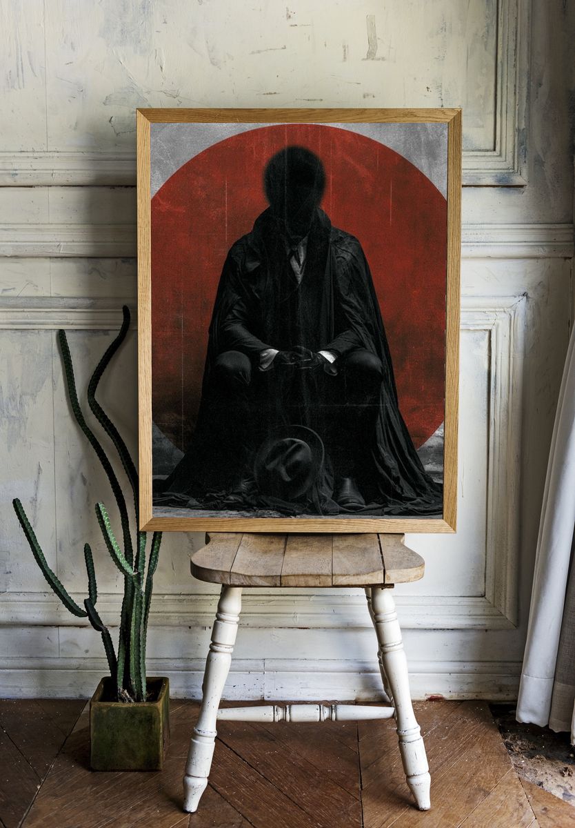 Dark Cloaked Figure Surrealism Poster. — room view 1