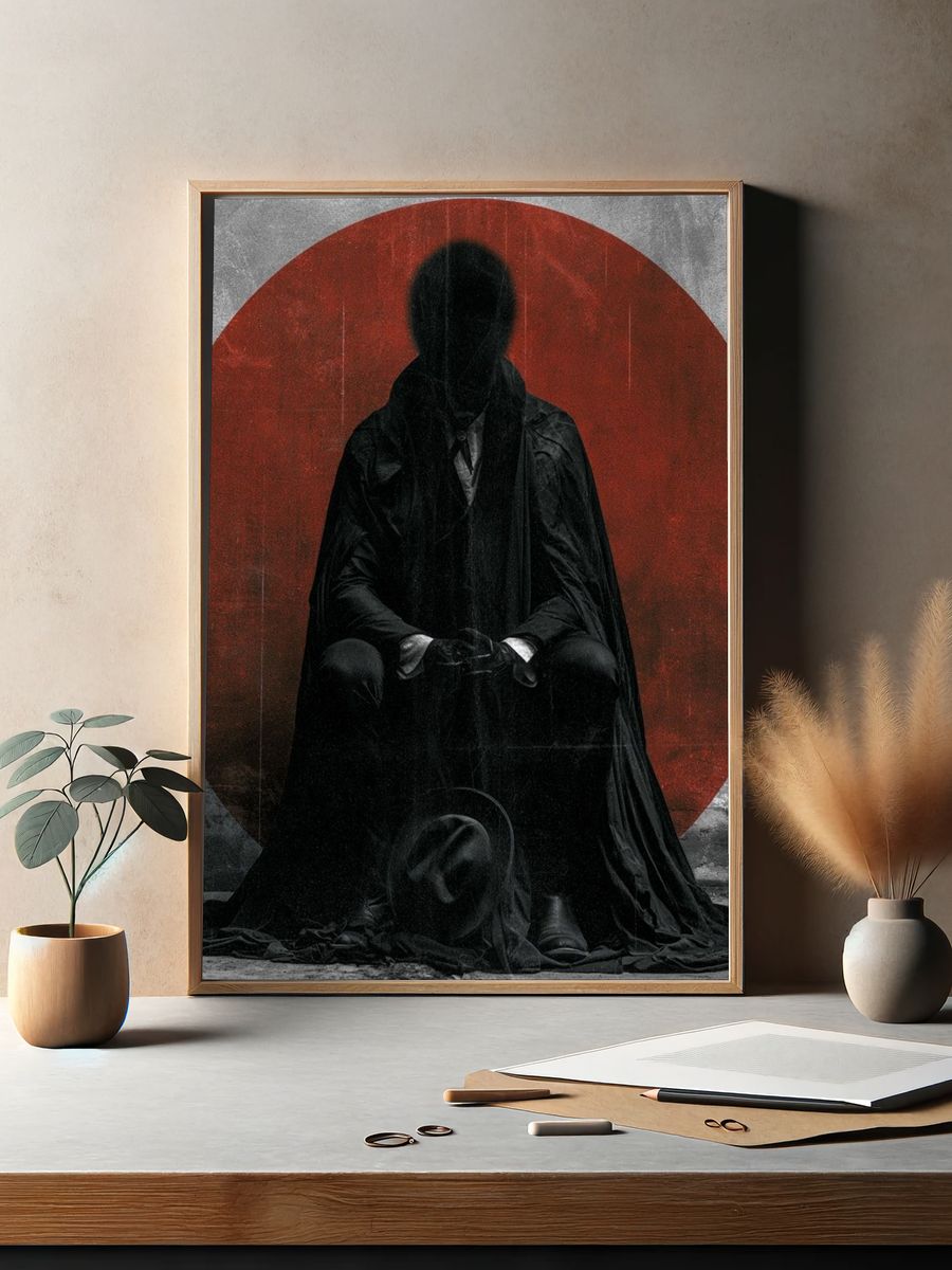 Dark Cloaked Figure Surrealism Poster. — room view 2