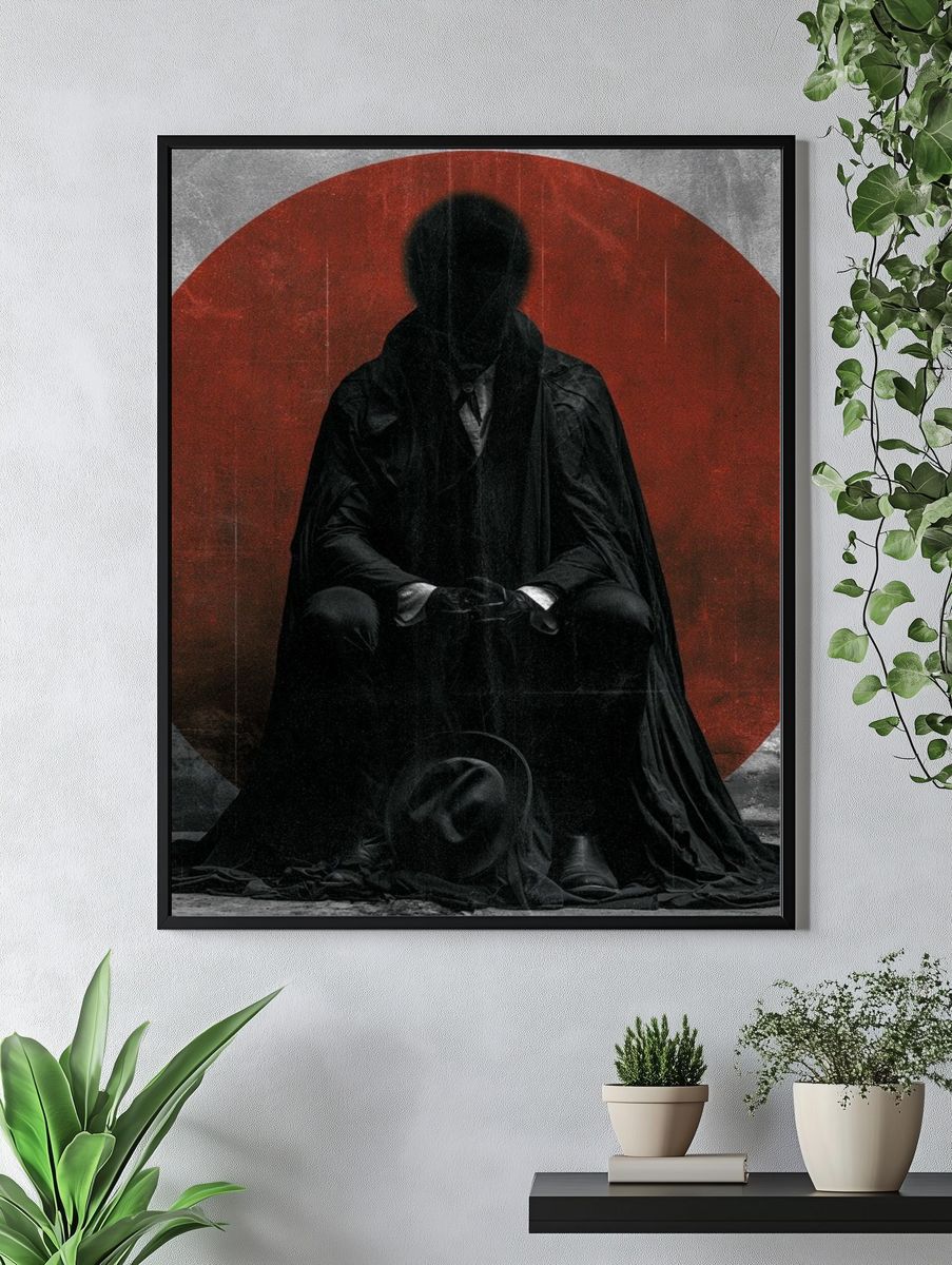 Dark Cloaked Figure Surrealism Poster. — room view 4