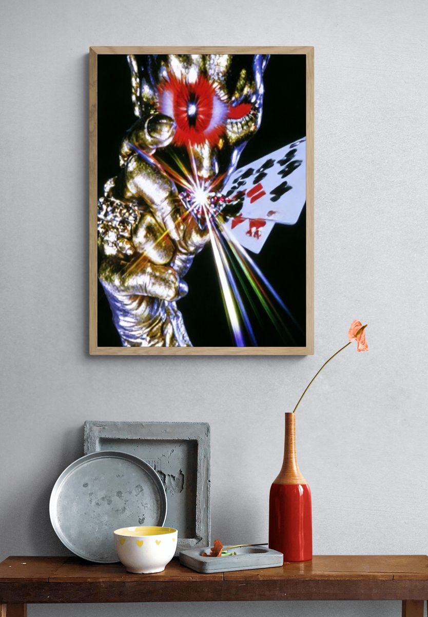 Golden Hand with Playing Cards Poster. — room view 3