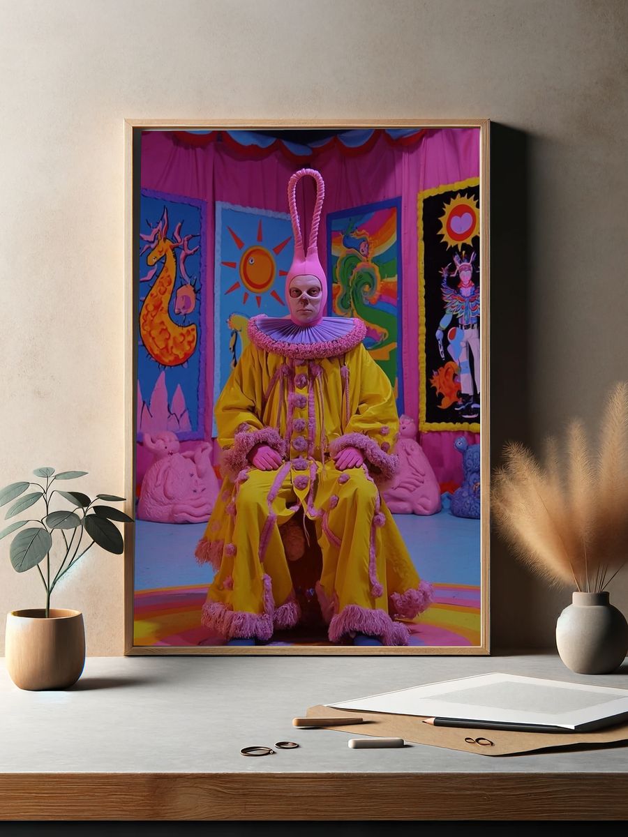 Surreal Clown Portrait Print. — room view 2