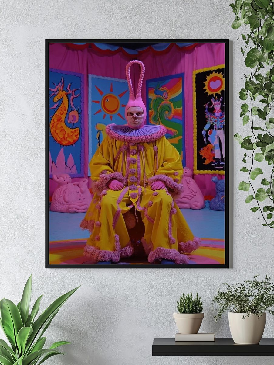 Surreal Clown Portrait Print. — room view 4