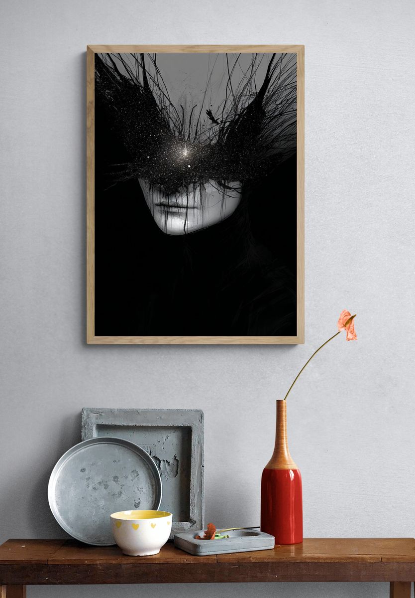 Cosmic Veil Portrait Print. — room view 3