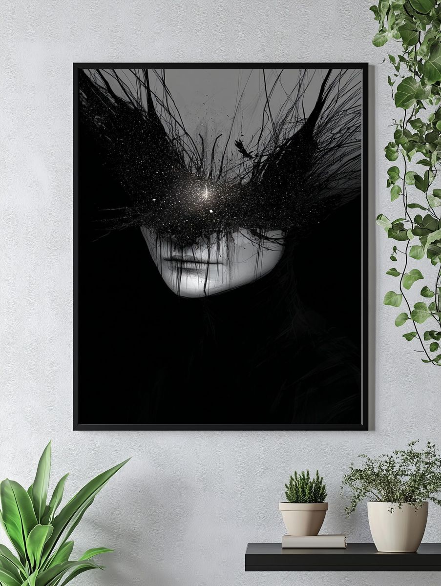Cosmic Veil Portrait Print. — room view 4