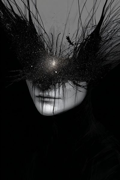 Cosmic Veil Portrait Print.