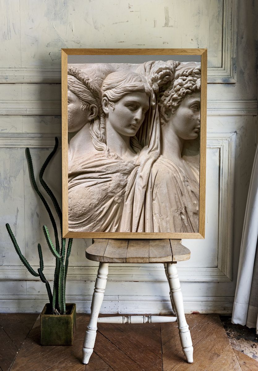 Classical Three Faces Relief Poster. room preview