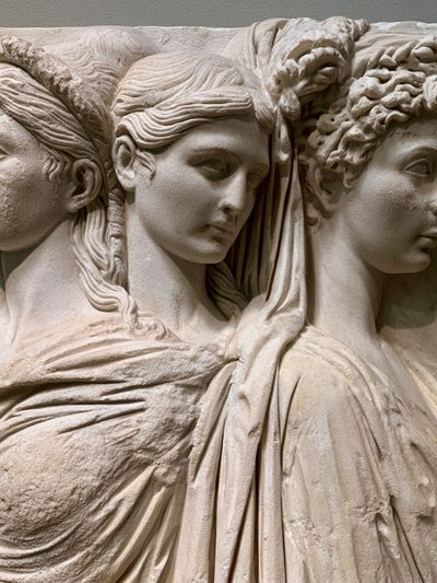 Classical Three Faces Relief Poster. poster