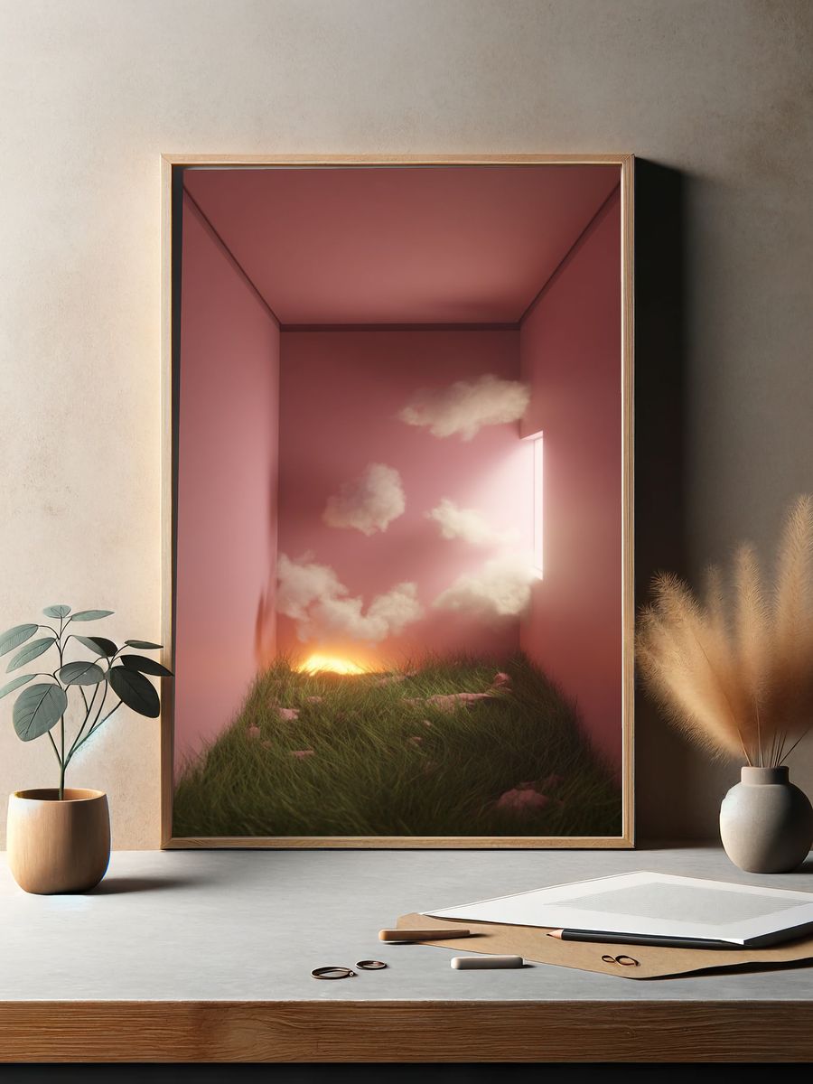 Pink Dreamscape Room Poster. — room view 2