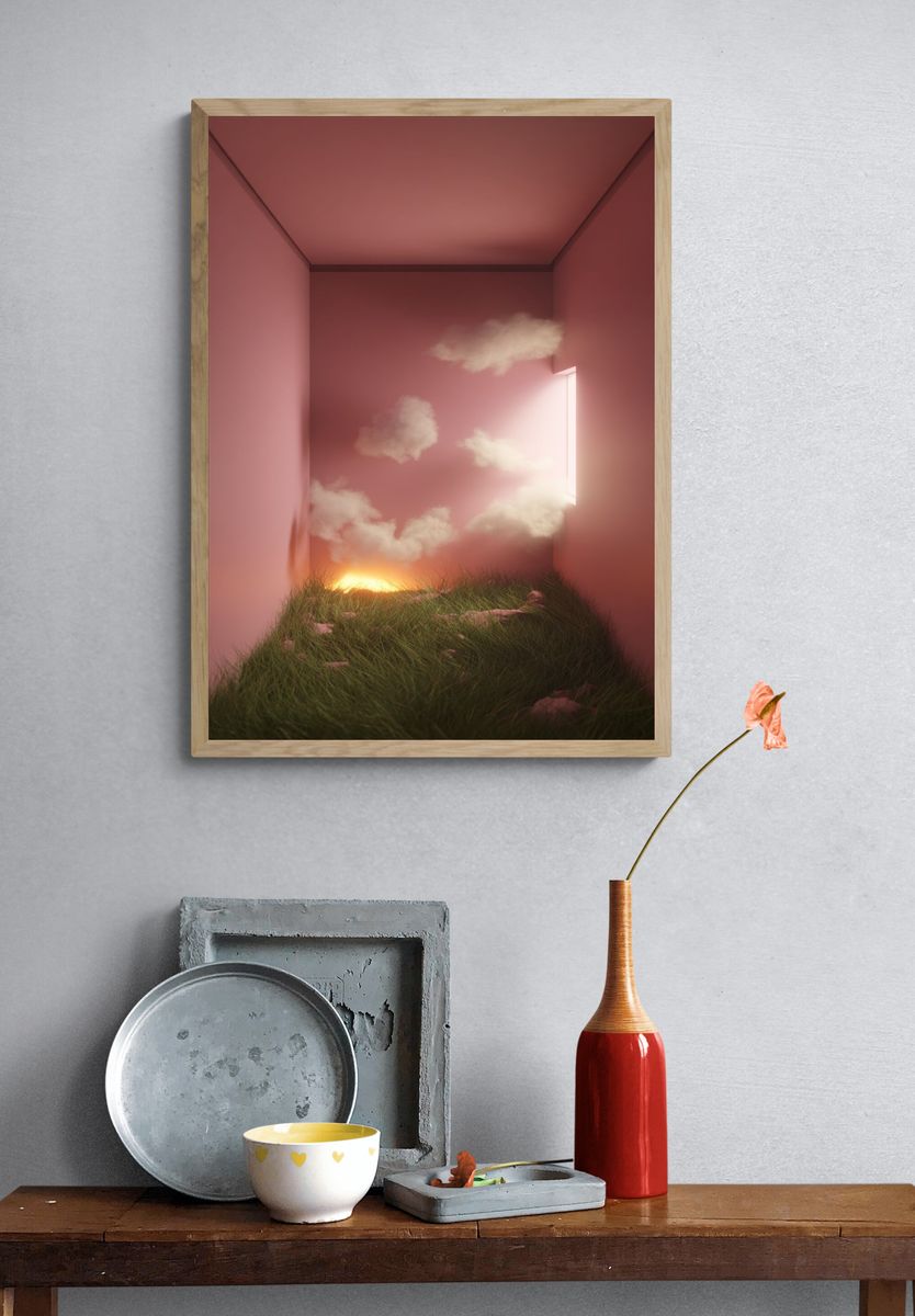 Pink Dreamscape Room Poster. — room view 3
