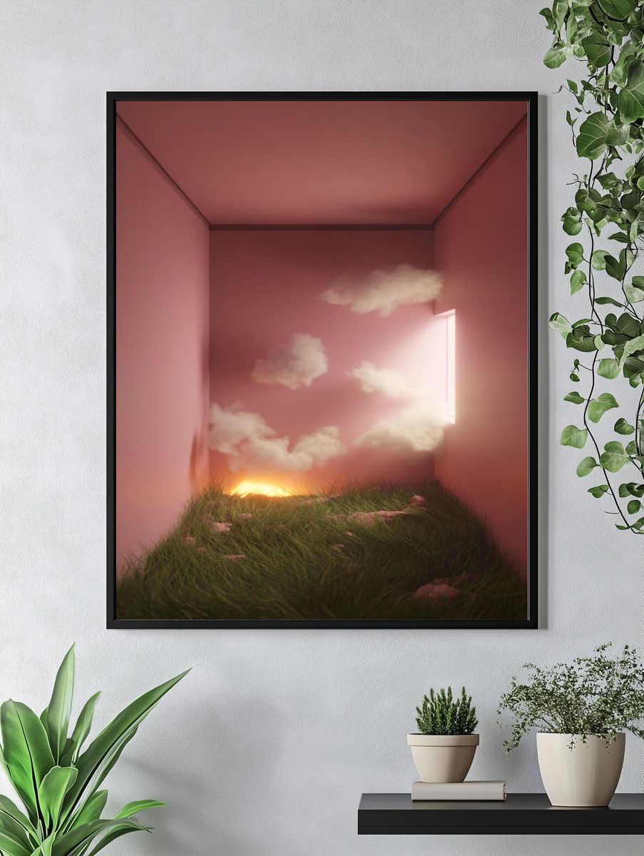 Pink Dreamscape Room Poster. — room view 4