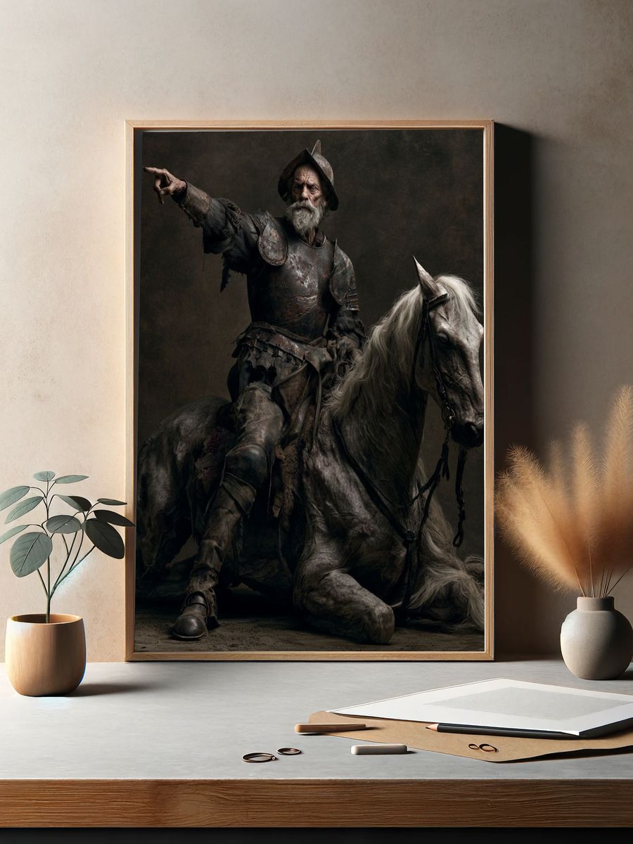 Knight on Horse Fine-Art Poster. — room view 2