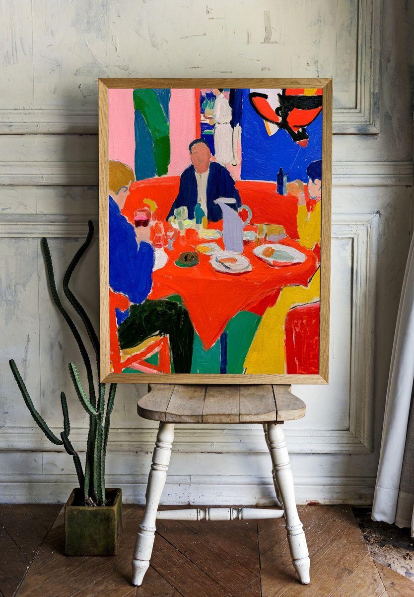 Café Scene Contemporary Poster. room preview