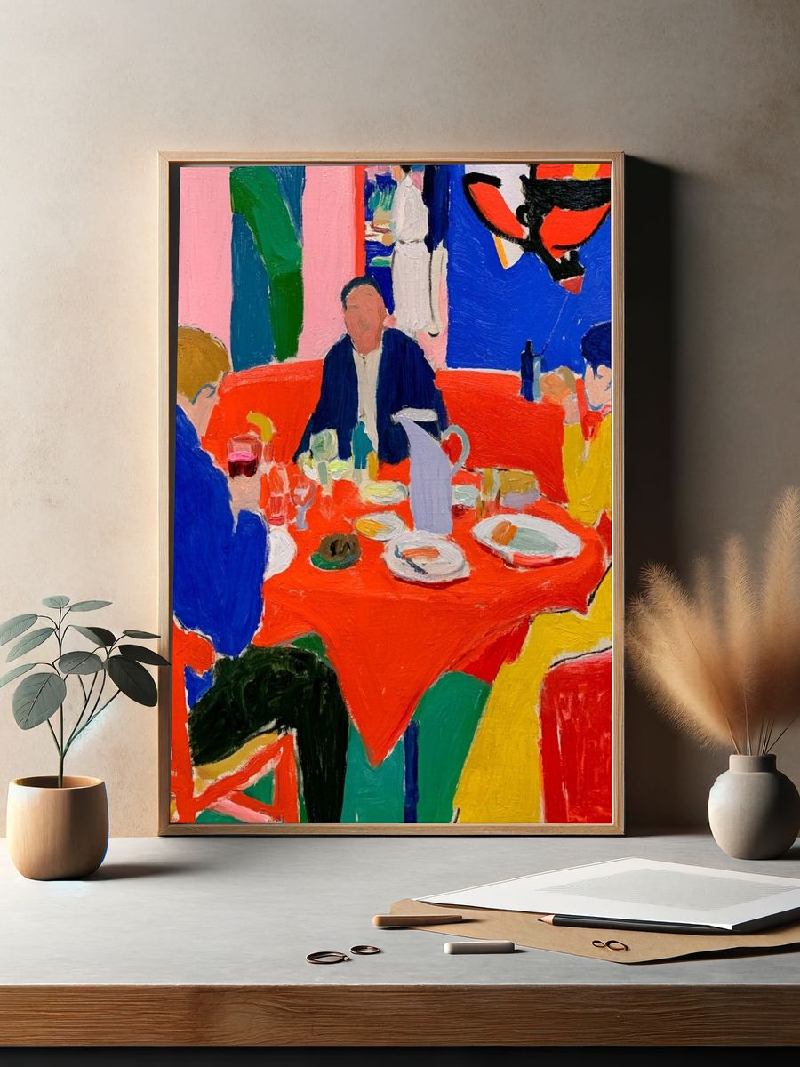 Café Scene Contemporary Poster. — room view 2