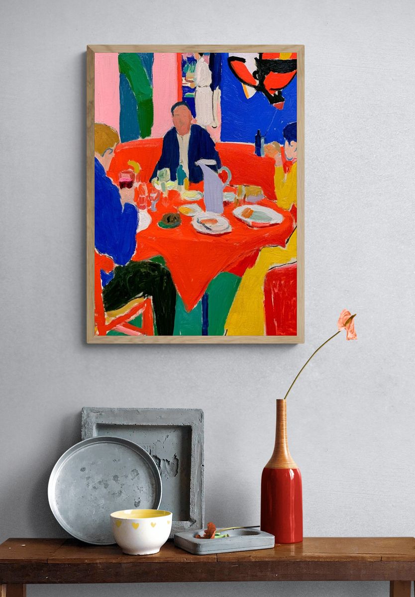 Café Scene Contemporary Poster. — room view 3
