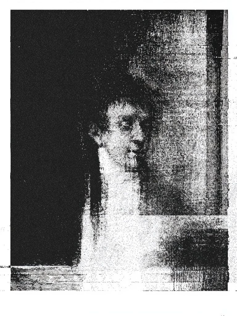 Abstract Portrait Black-White Print. poster detail