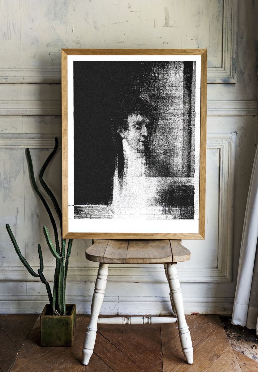 Abstract Portrait Black-White Print. — room view 1