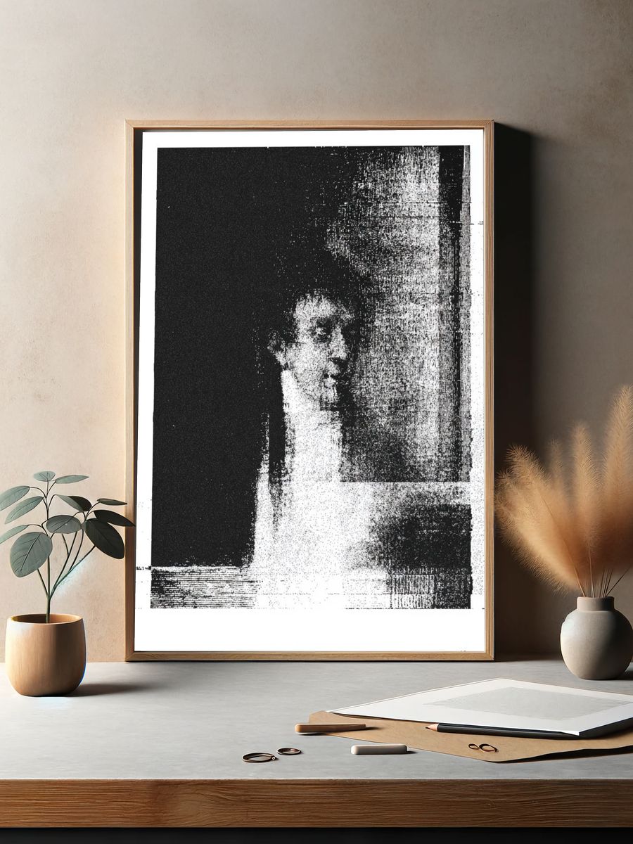 Abstract Portrait Black-White Print. — room view 2