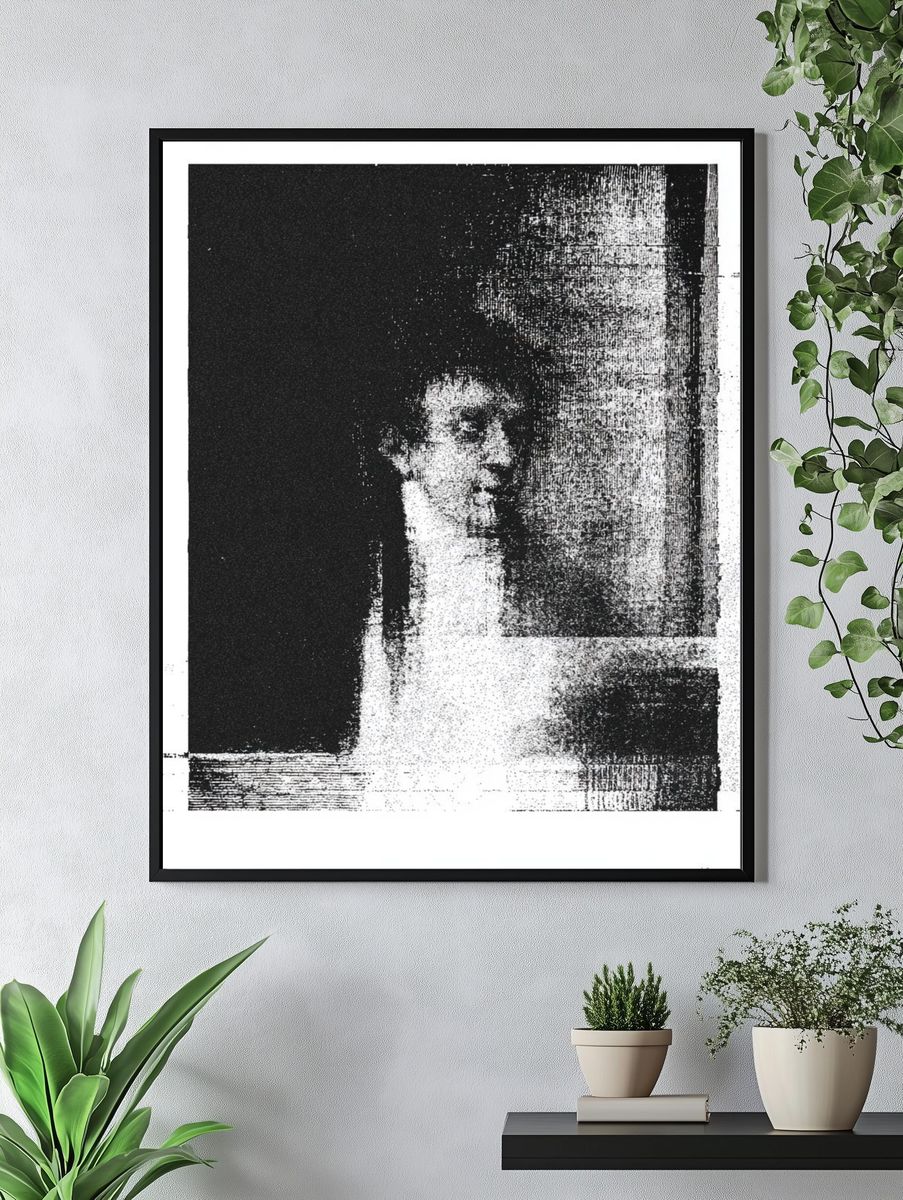 Abstract Portrait Black-White Print. — room view 4