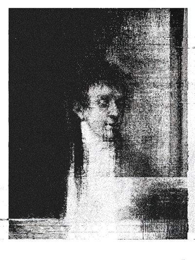 Abstract Portrait Black-White Print.