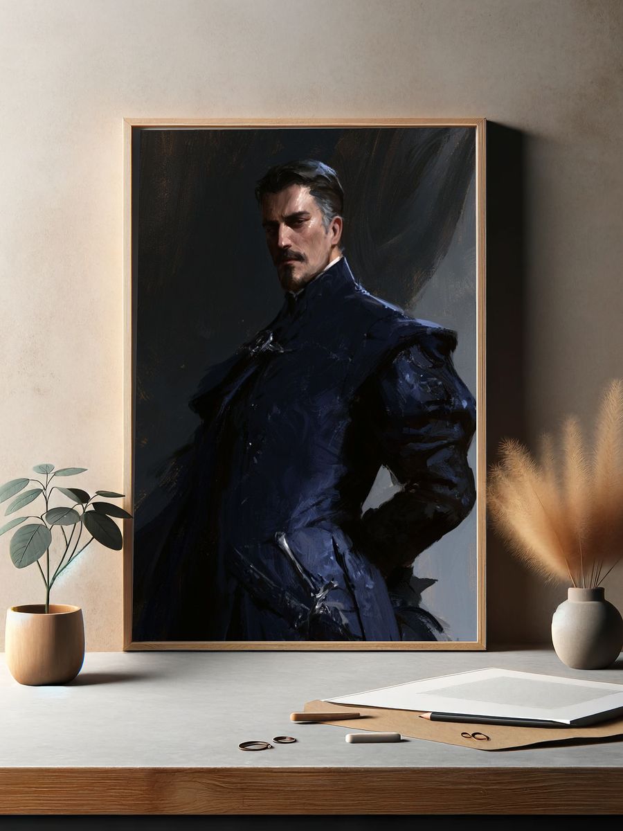 Dark Noble Portrait Print. — room view 2