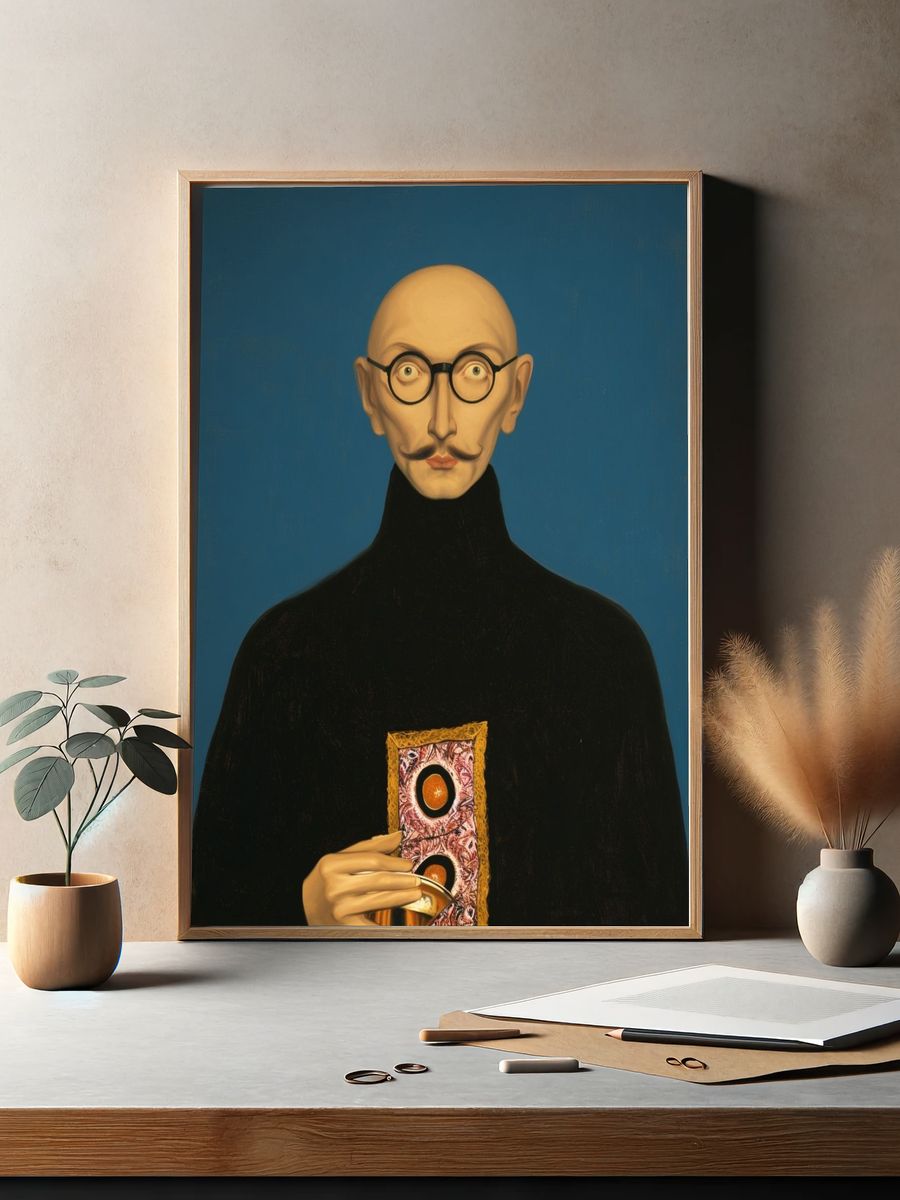 Surreal Bald Portrait Fine-Art Poster. — room view 2