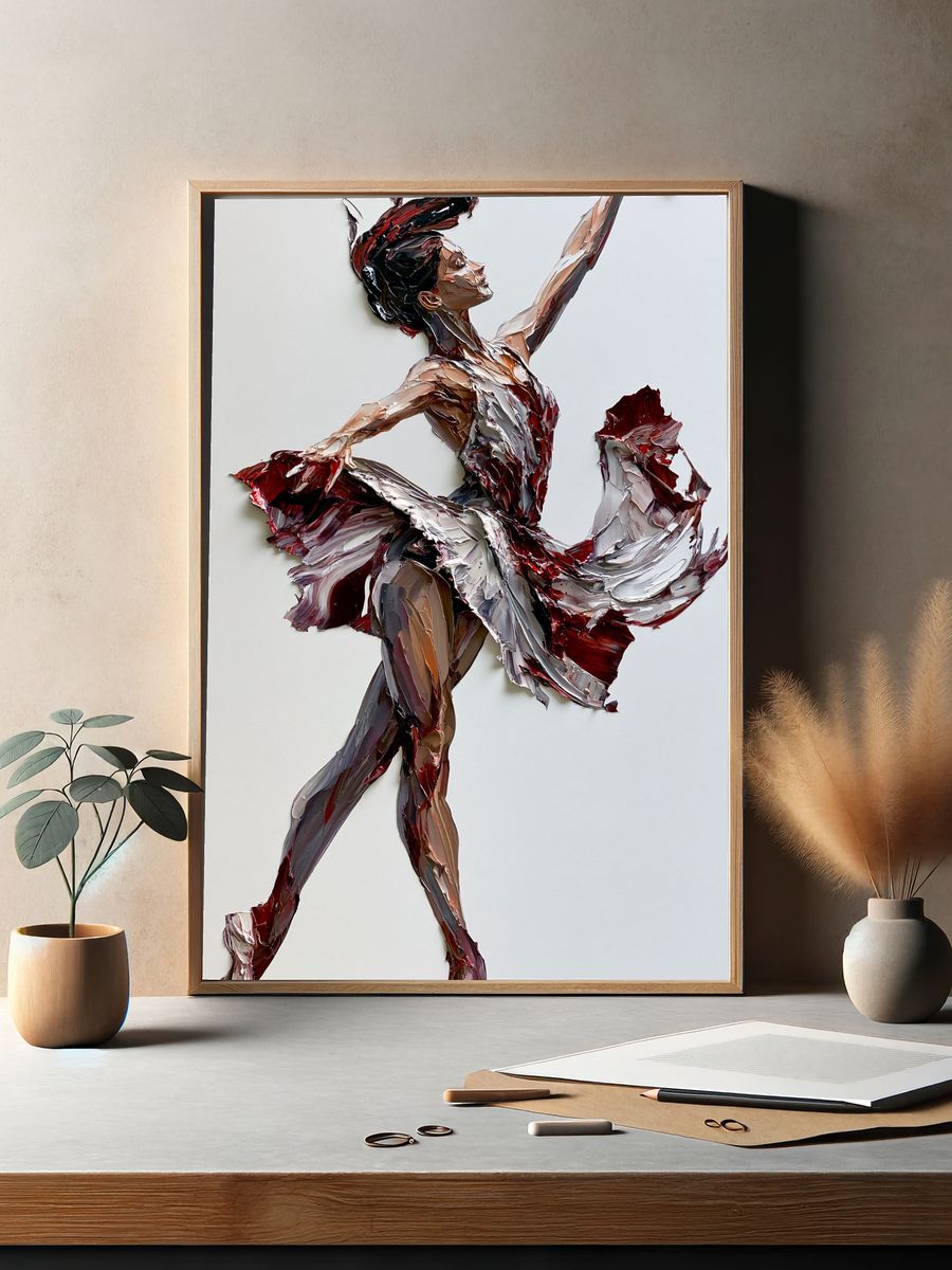 Ballet Dancer Abstract Print. — room view 2