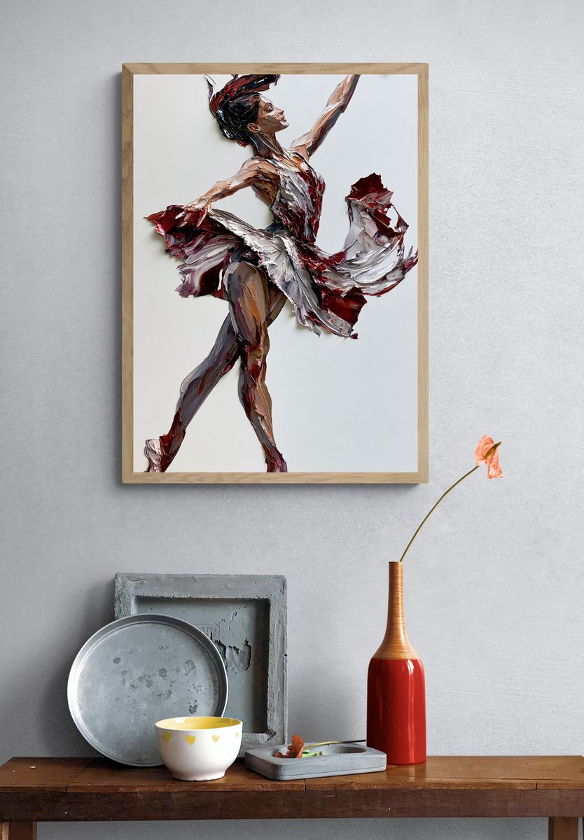 Ballet Dancer Abstract Print. — room view 3