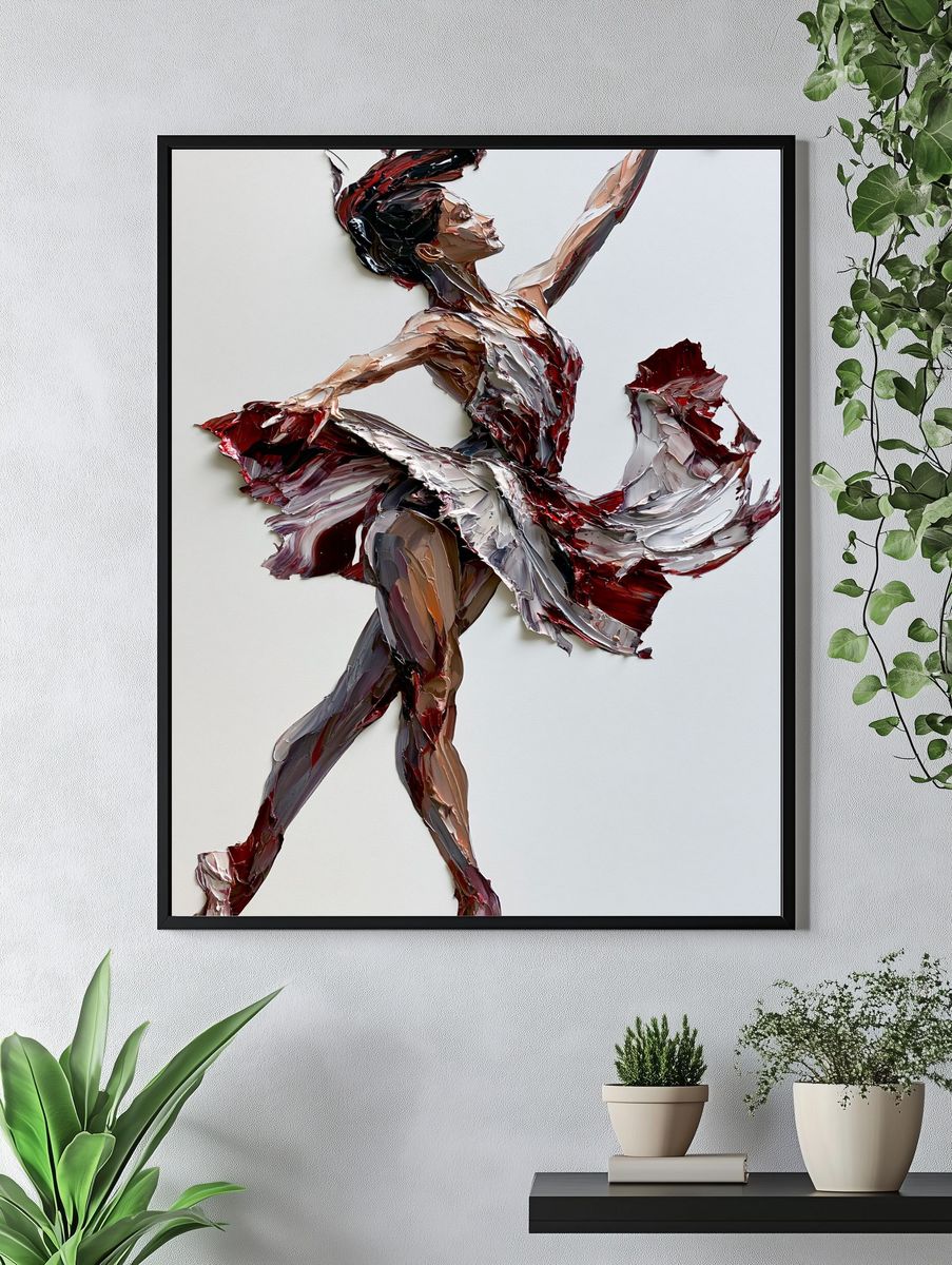 Ballet Dancer Abstract Print. — room view 4