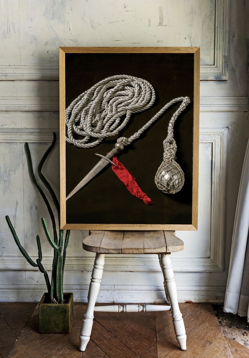 Silver Rope Dagger Still Life Poster. room preview