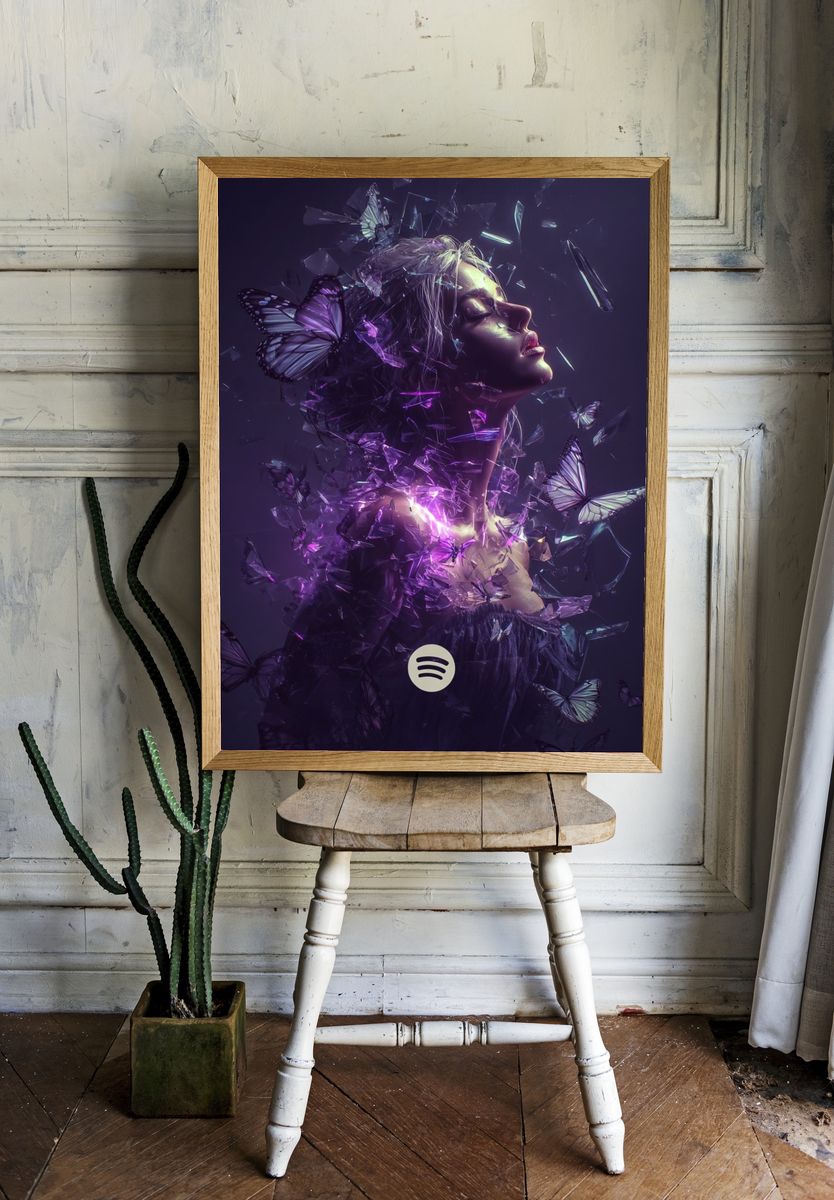 Butterfly Dream Portrait Print. — room view 1