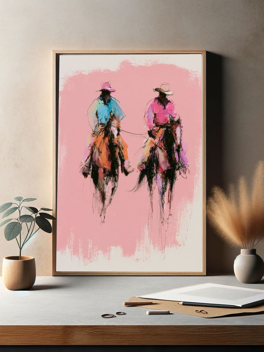 Cowboy Duo Fashion Poster. — room view 2