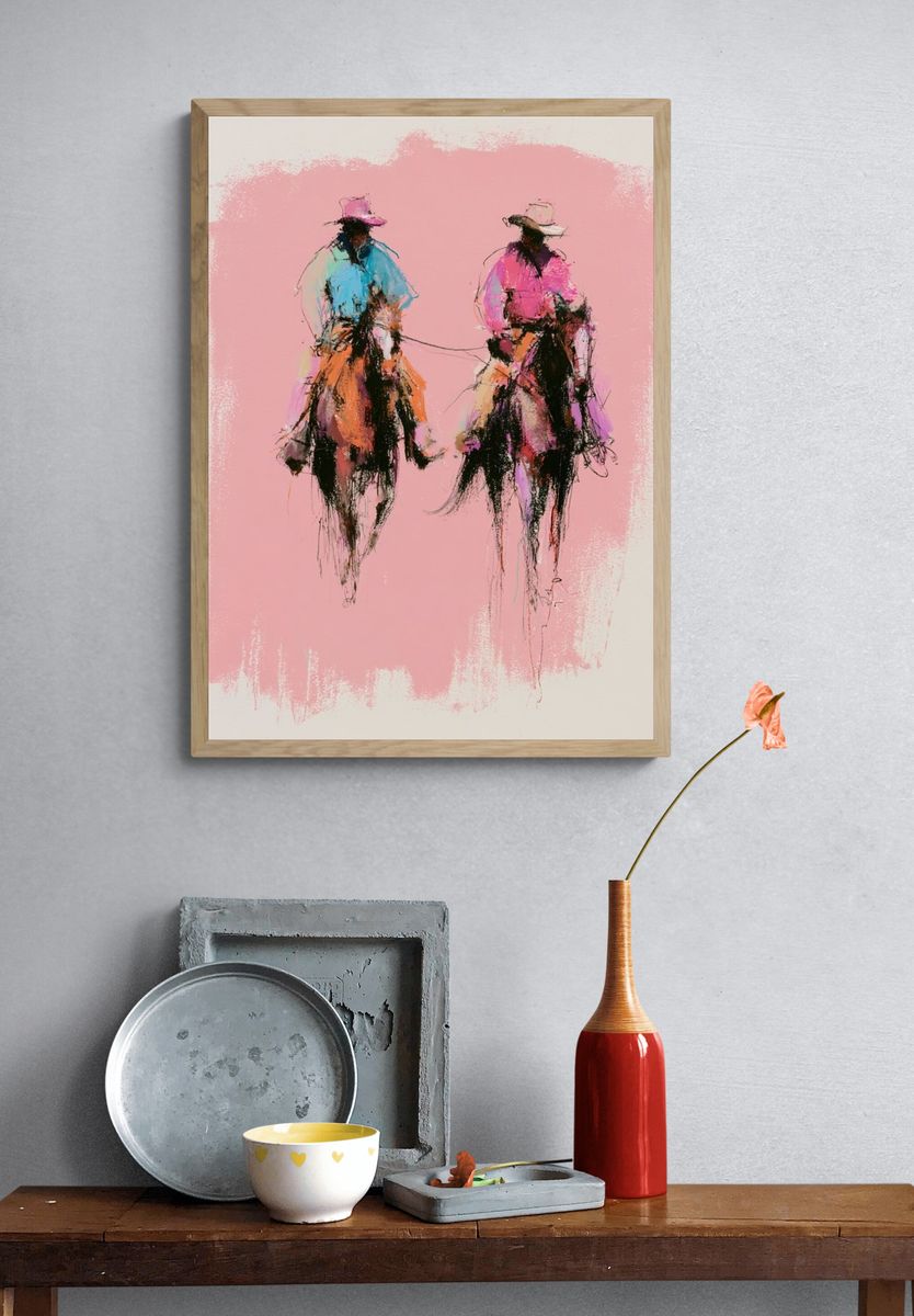 Cowboy Duo Fashion Poster. — room view 3