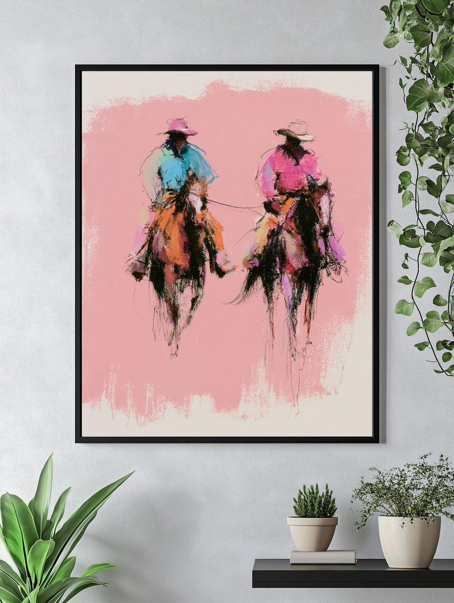 Cowboy Duo Fashion Poster. — room view 4