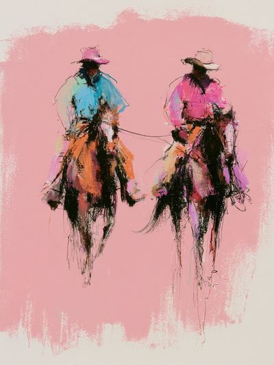 Cowboy Duo Fashion Poster.