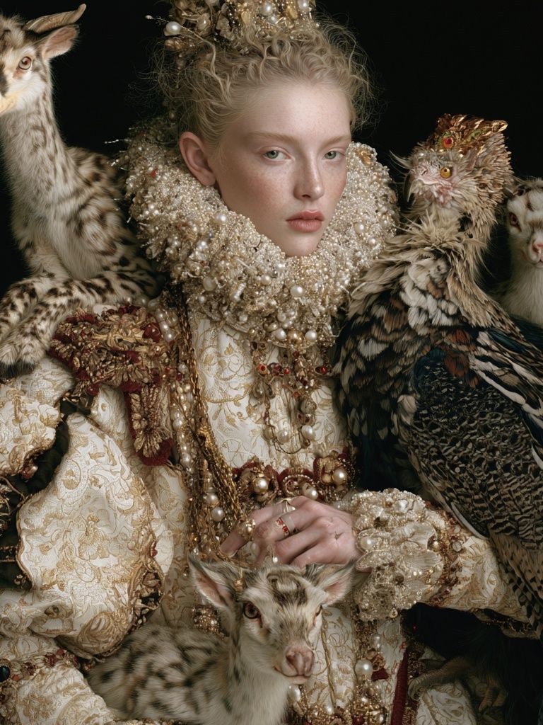 Baroque Fauna Portrait Print. poster — fine-art art