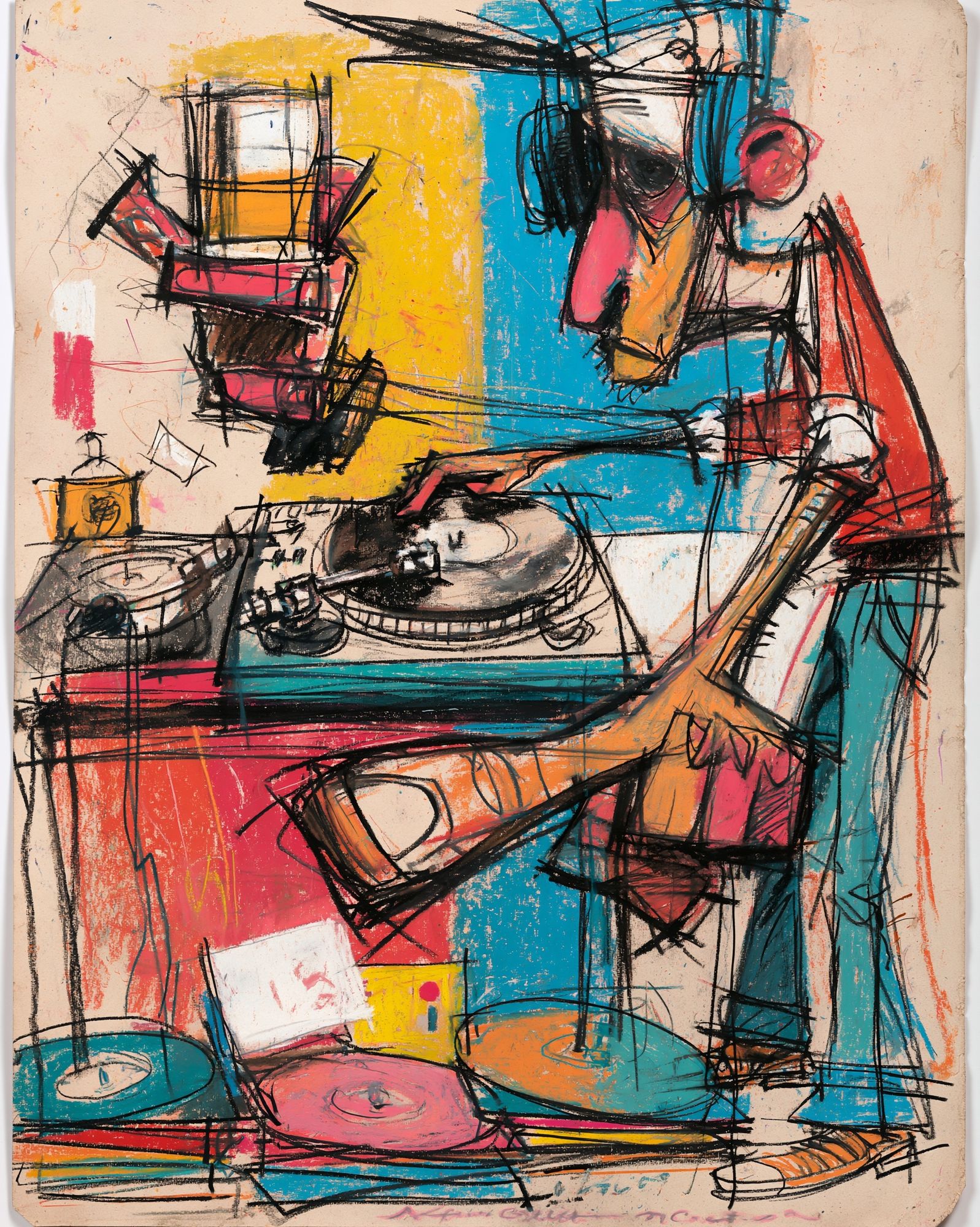Abstract DJ Figure Poster. poster detail
