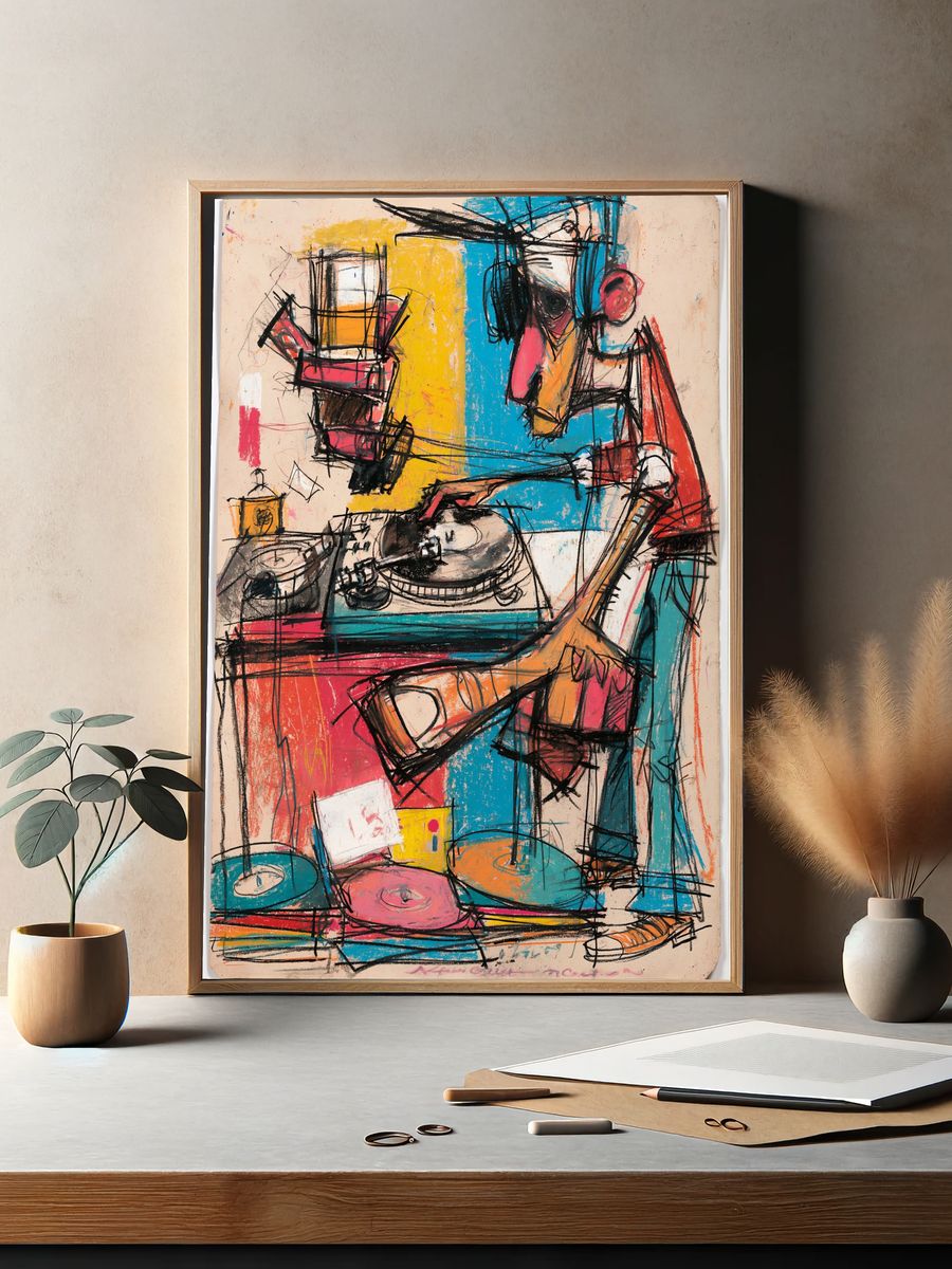 Abstract DJ Figure Poster. — room view 2