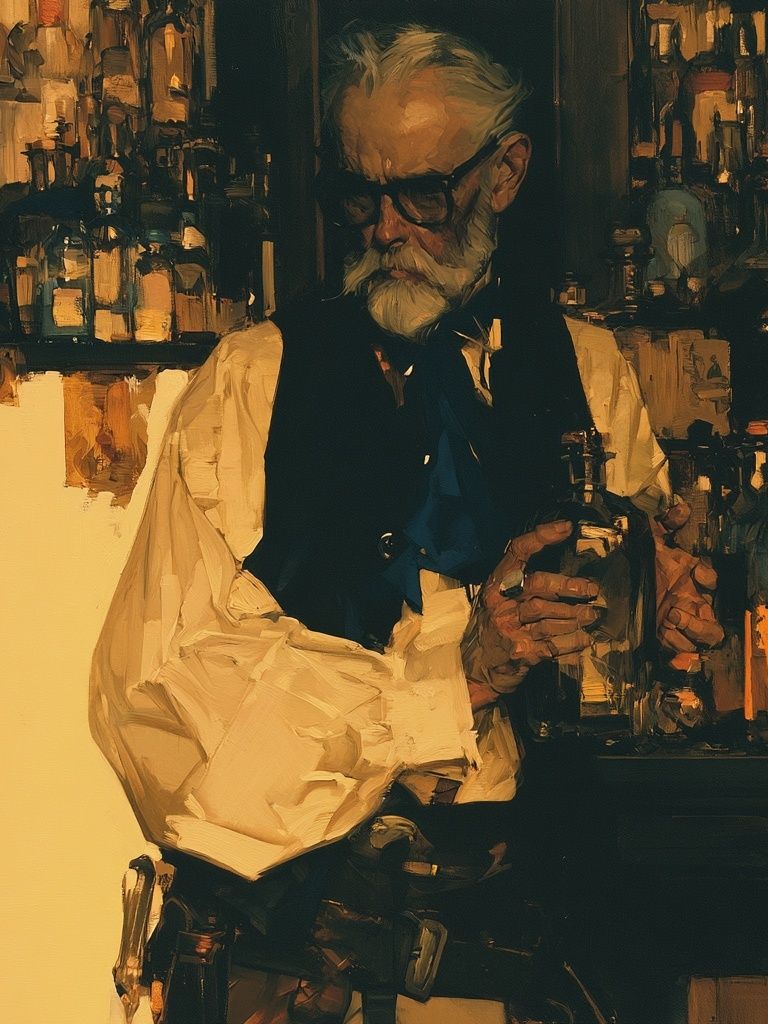 Old Bartender Fine-Art Poster. poster — fine-art art