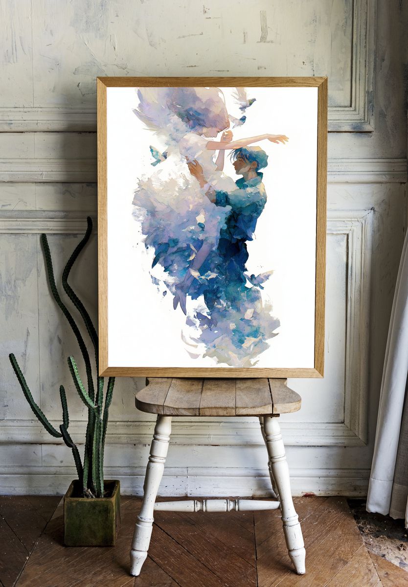 Dreamlike Lovers Illustration Poster. — room view 1