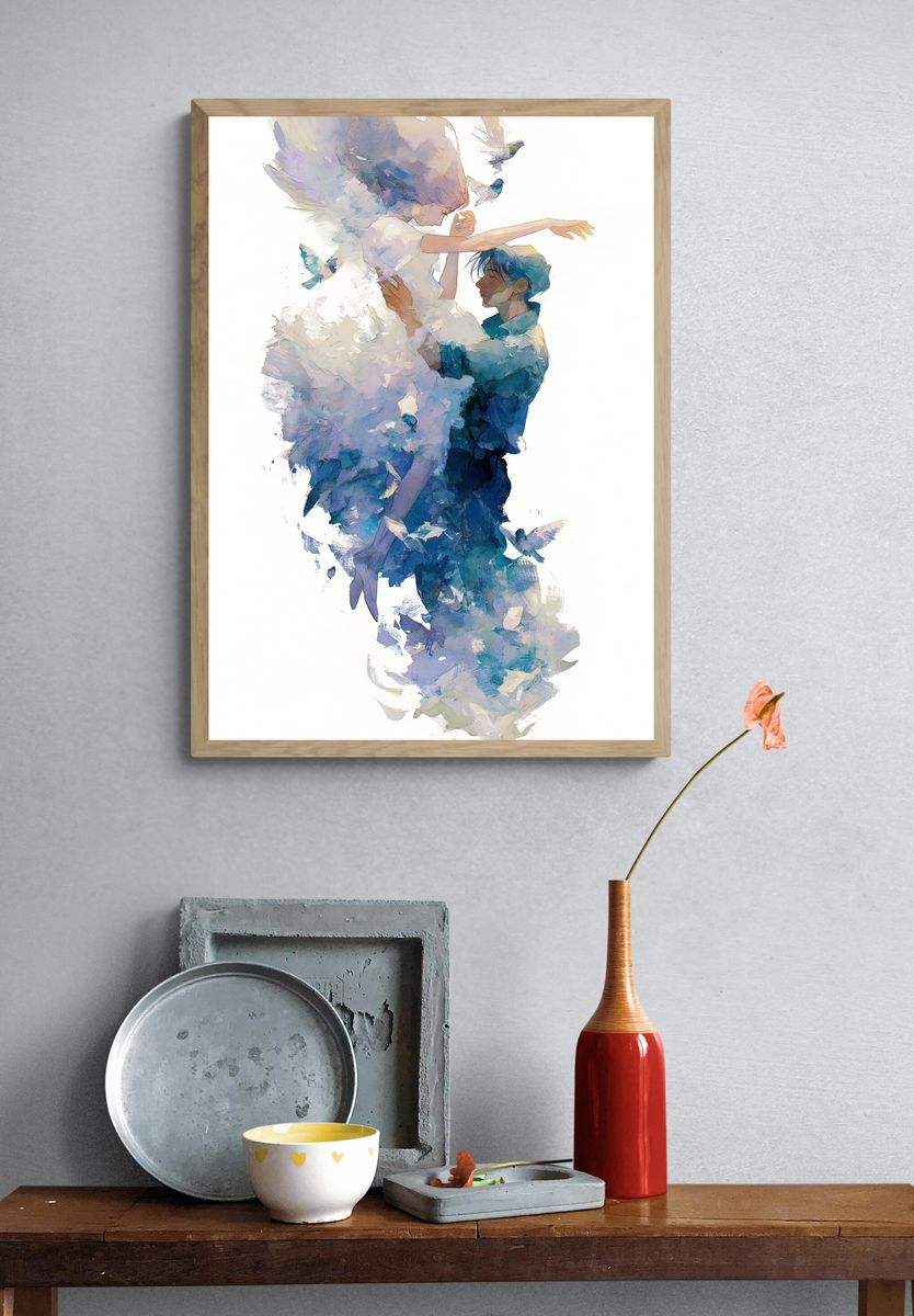 Dreamlike Lovers Illustration Poster. — room view 3