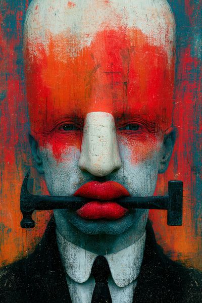 Surreal Masked Portrait Print.