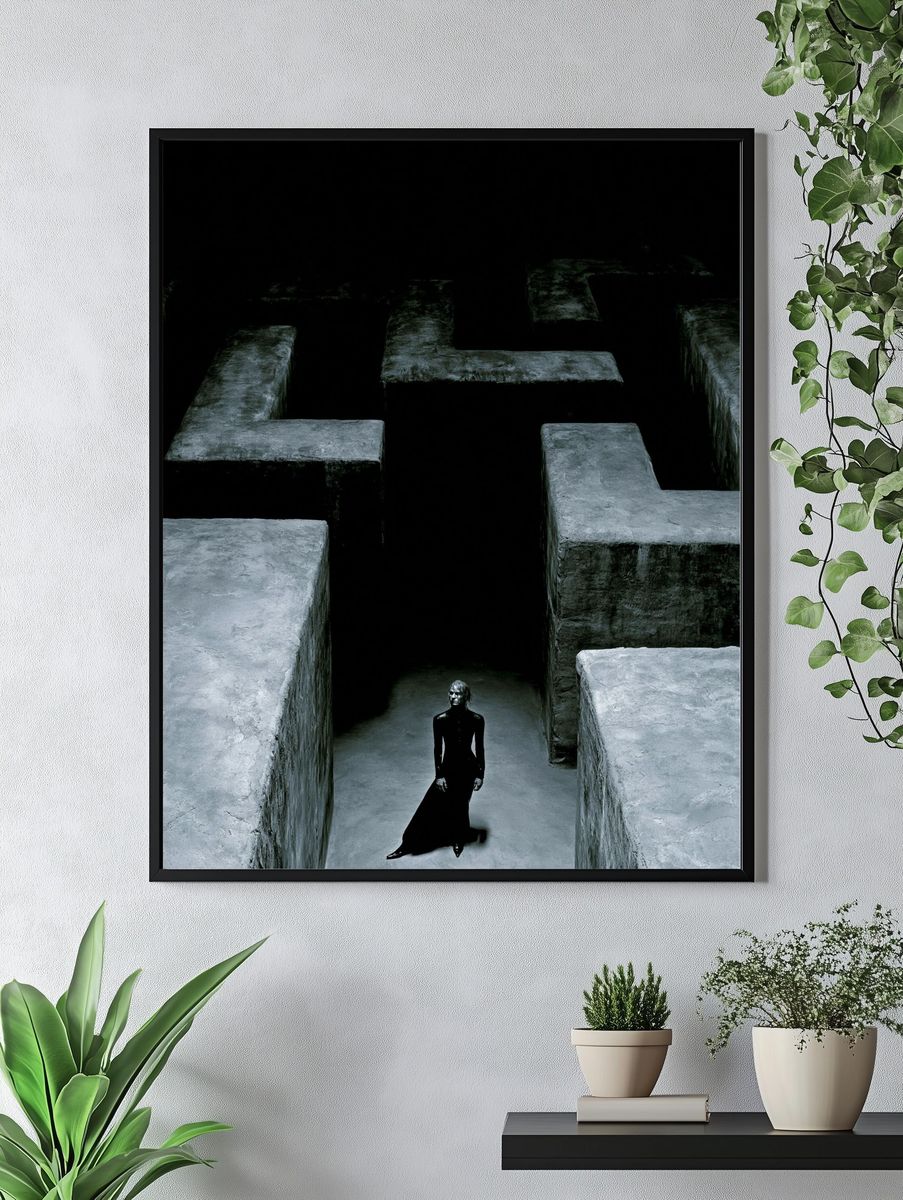 Surreal Maze Figure Print. — room view 4