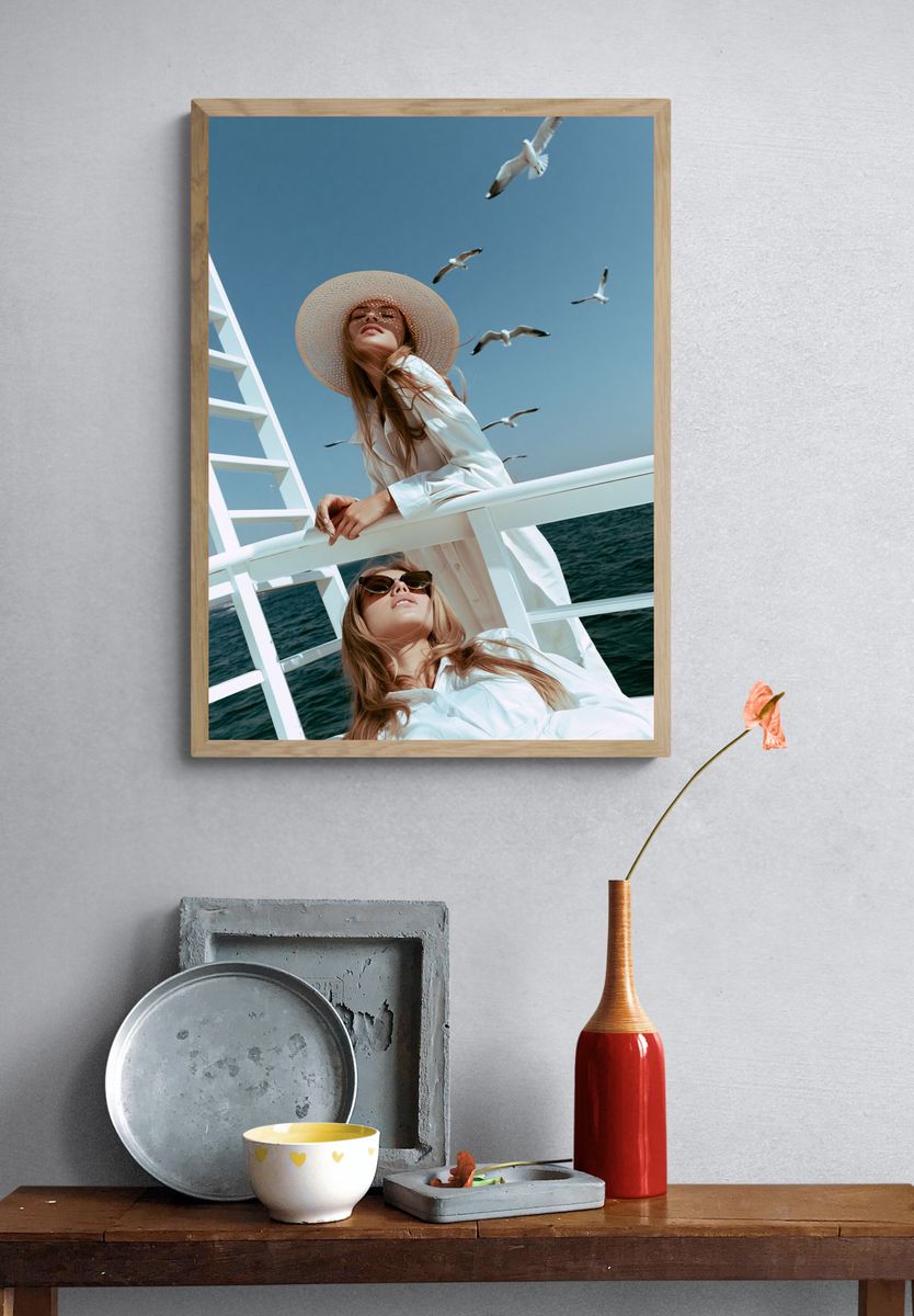 Seaside Fashion Portrait Poster. — room view 3