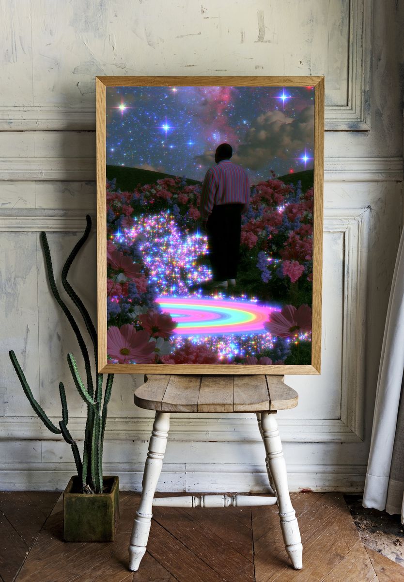 Cosmic Garden Dreamscape Print. room preview