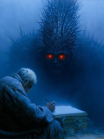 Elder and Shadow Beast Surrealism Print. poster