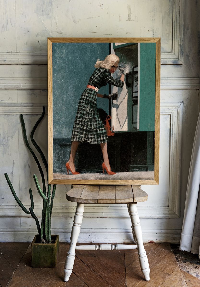 Retro Fashion Woman Poster. — room view 1