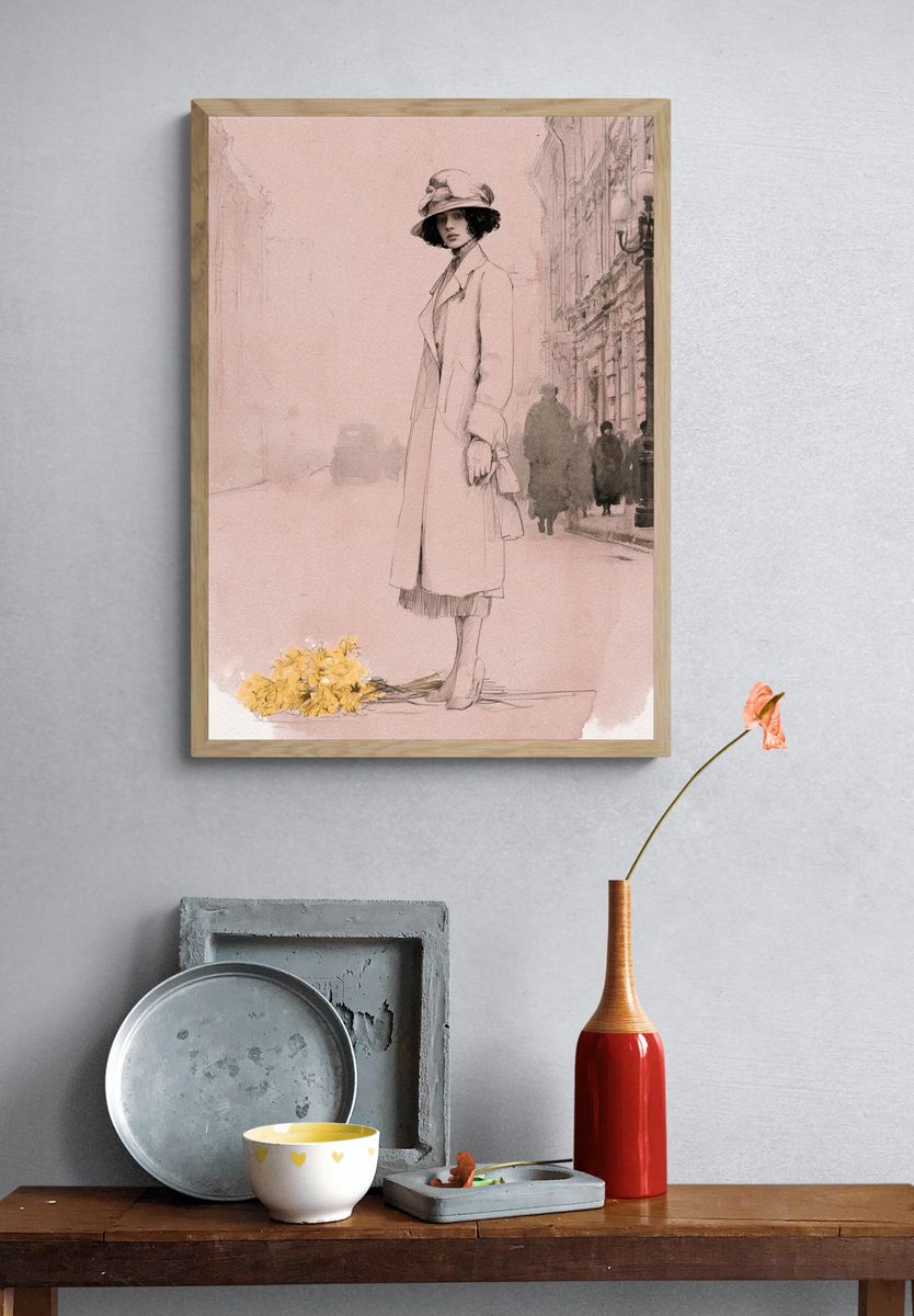 Paris Fashion Sketch Poster. — room view 3