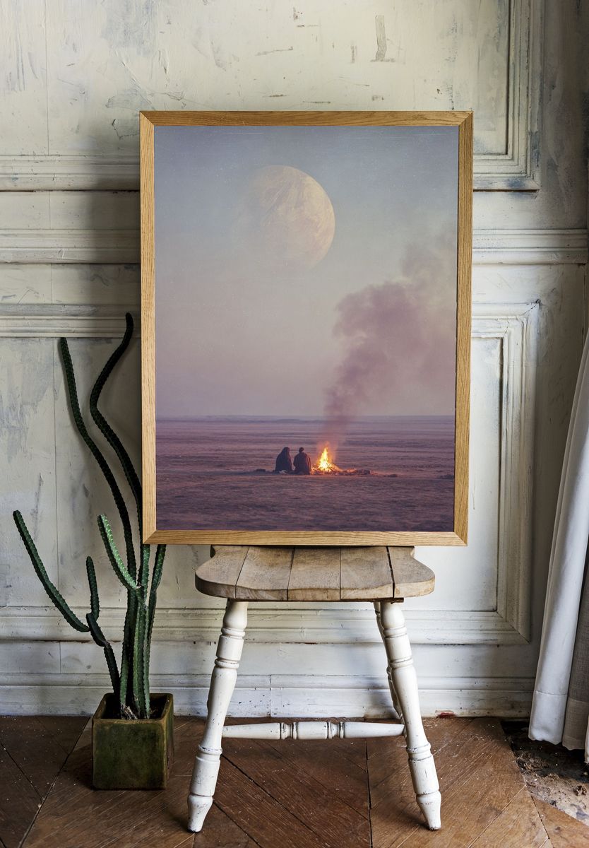 Moonlit Campfire Dreamscape Poster. — room view 1